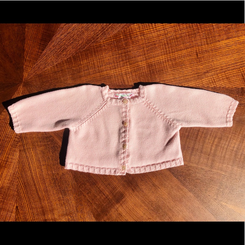 Bonpoint Cropped Knit Cardigan Sweater, 6 M